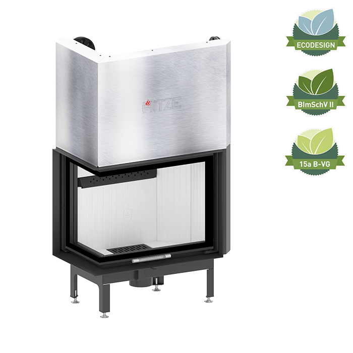 Zestaw kominek powietrzny stalowy KRATKI LUCY Prawy BLACK 14 kW Ø 200 z akcesoriami HITZE ALBERO AL16LGH kominek fireplace DECOR 2 - Zestaw kominek powietrzny stalowy KRATKI LUCY Prawy BLACK 14 kW Ø 200 z akcesoriami